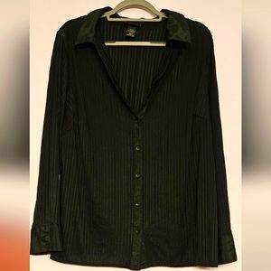Lane Bryant Sheer Black Button Down Blouse